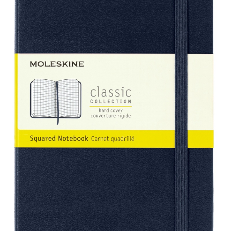 Notes MOLESKINE Classic M (11,5x18 cm) w kratkę, twarda oprawa, sapphire blue, 208 stron, niebieski