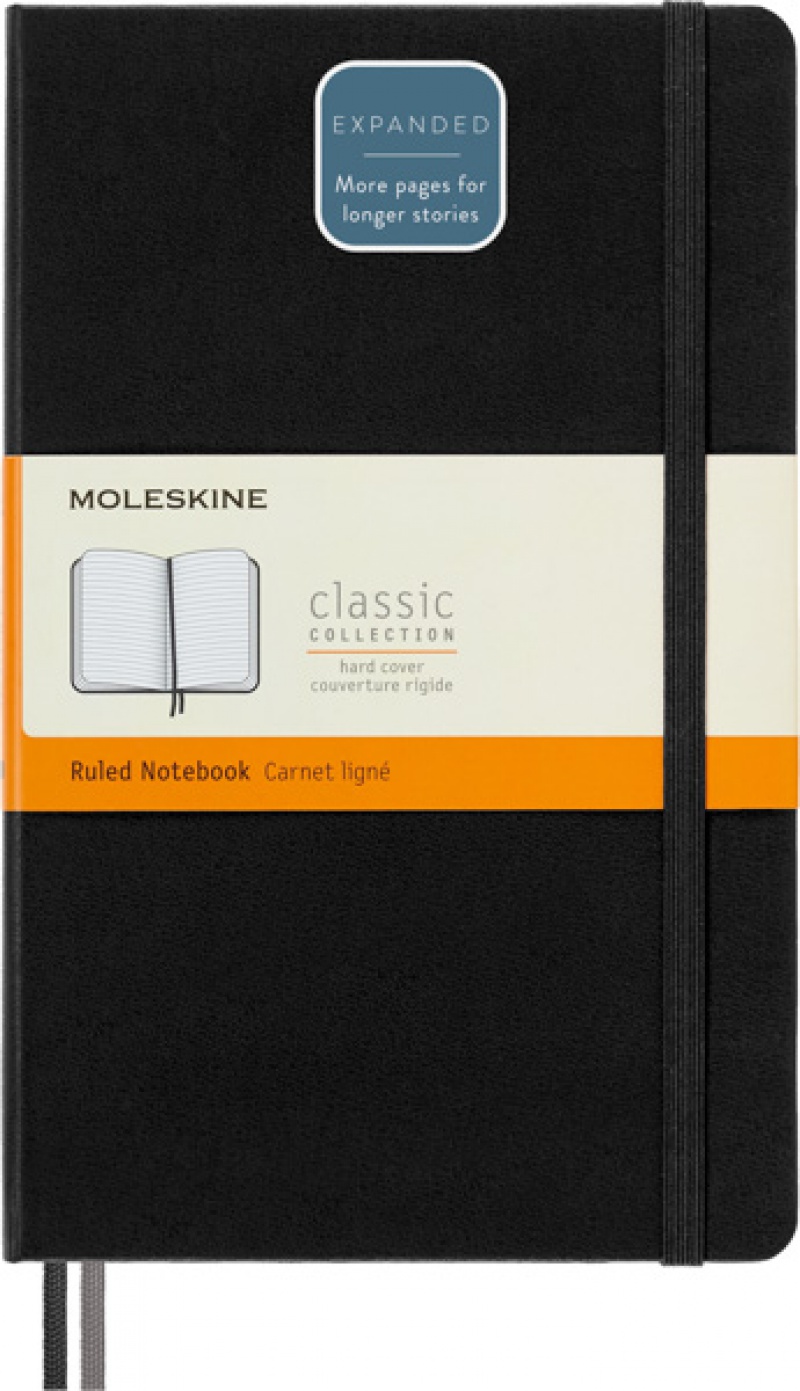 Notes MOLESKINE Classic L (13x21cm) w linie, twarda oprawa, 400 stron, czarny