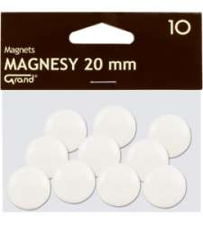 Magnes 20mm GRAND, biały, 10 szt