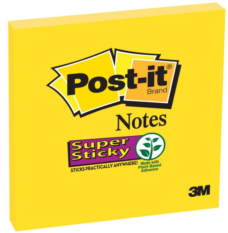 Karteczki samoprzylepne POST-IT® Super Sticky (654-S), 76x76mm, 1x90 kart., żółte - zdjęcie (5