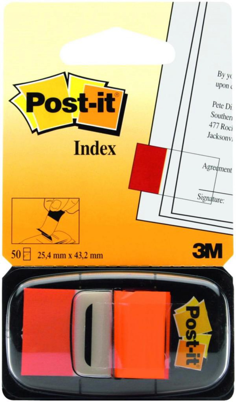 Zakładki indeksujące POST-IT® (680-4), PP, 25,4x43,2mm, 50 kart., pomarańczowe - zdjęcie (9