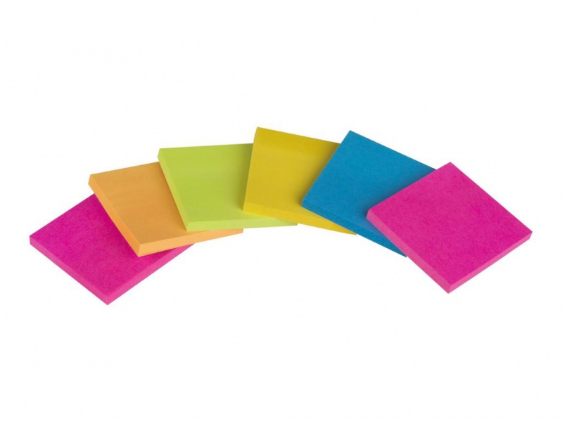 Karteczki samoprzylepne POST-IT® Super Sticky (6916S-YPOB), 47,6x47,6mm, 6x45 kart., mix kolorów - zdjęcie (6