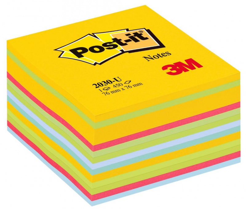 Kostka samoprzylepna POST-IT® (2030-U), 76x76mm, 1x450 kart., kolorowa - zdjęcie (6