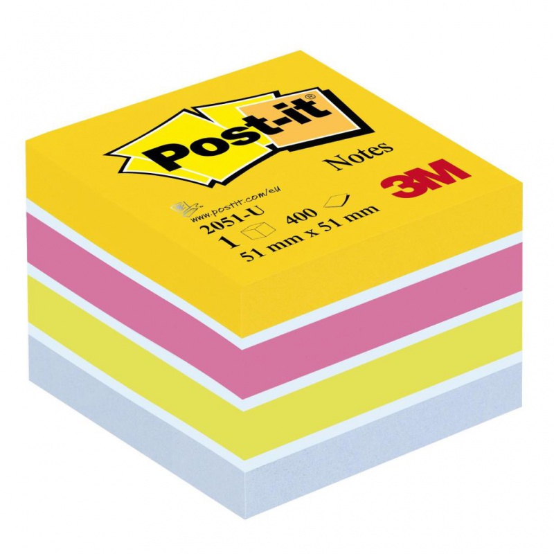 Mini Kostka samoprzylepna POST-IT® (2051-U), 51x51mm, 1x400 kart., ultra - zdjęcie (5