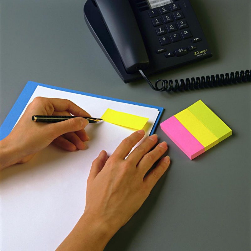 Zakładki indeksujące POST-IT® (671/3), papier, 25x76mm, 3x100 kart., mix kolorów - zdjęcie (7