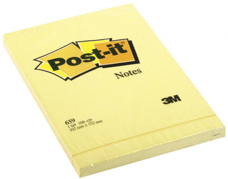 Karteczki samoprzylepne POST-IT® (659), 152x102mm, 1x100 kart., żółte - zdjęcie (4