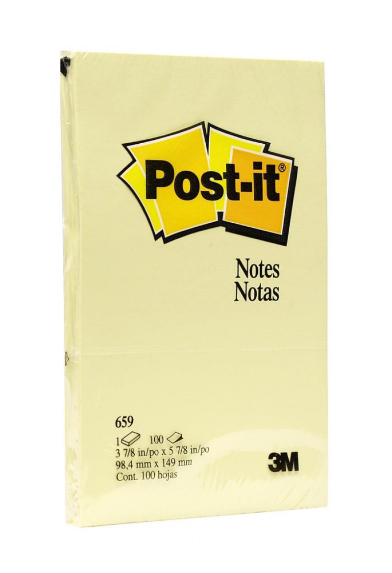 Karteczki samoprzylepne POST-IT® (659), 152x102mm, 1x100 kart., żółte - zdjęcie (3