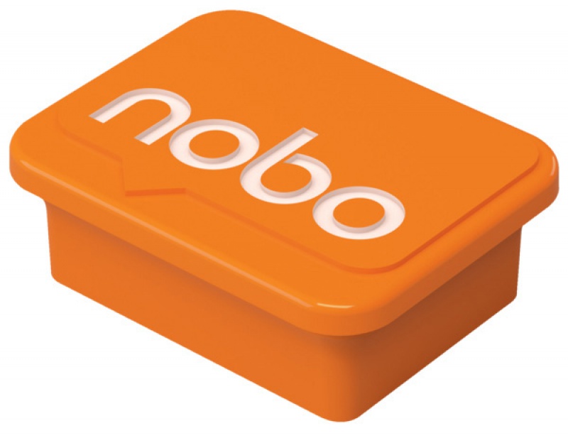 Magnesy do tablic NOBO, prostokoątne, 18x22mm, 4szt., pomarańczowe - zdjęcie (2