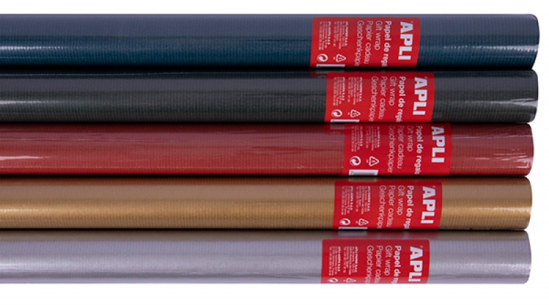 Papier prezentowy APLI Kraft, 2x0,70 m, 60 g/m2, mix kolorów