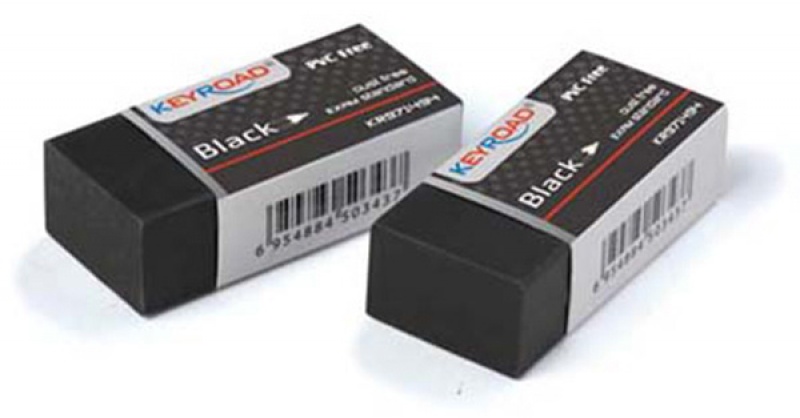 Gumka uniwersalna KEYROAD Black, 3szt., blister, czarna