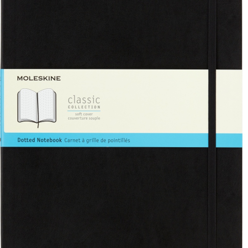 Notes MOLESKINE Classic XXL (21,6x27,9 cm) w kropki, miękka oprawa, 192 strony, czarny