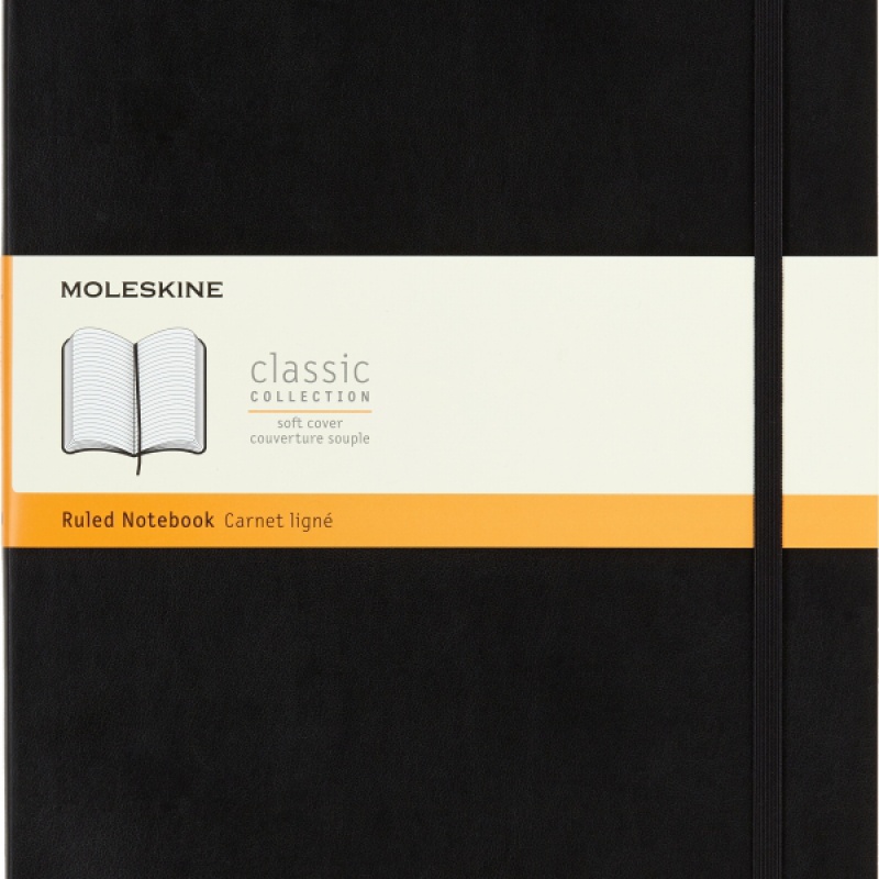 Notes MOLESKINE Classic A4 (21x29,7 cm) w linie, miękka oprawa, 192 strony, czarny