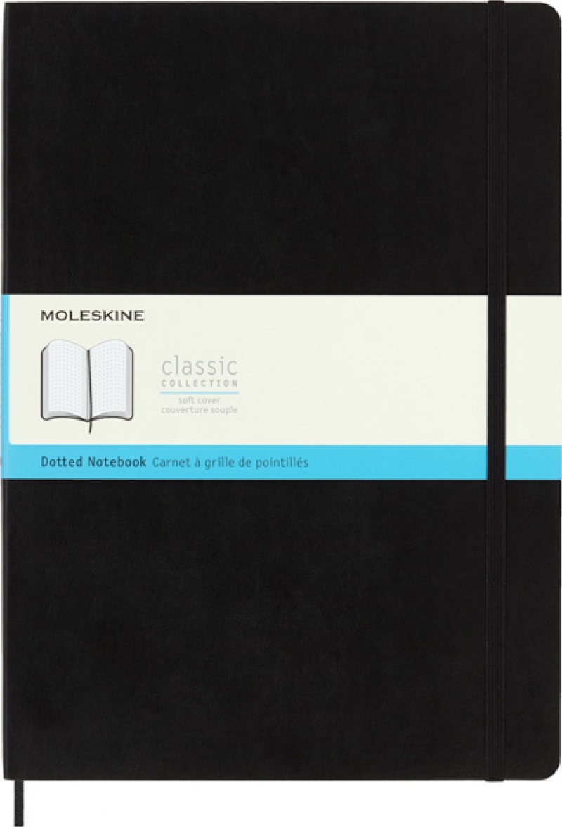 Notes MOLESKINE Classic A4 (21x29,7 cm) w kropki, miękka oprawa, 192 strony, czarny