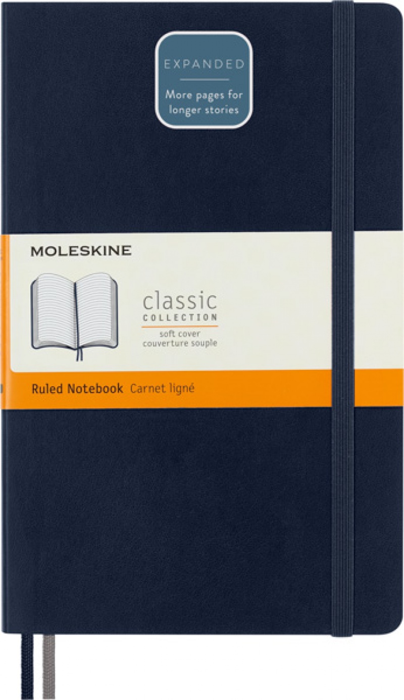 Notes MOLESKINE Classic L (13x21 cm) w linie, miękka oprawa, sapphire blue, 400 stron, niebieski