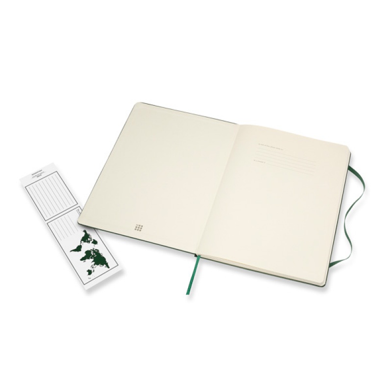 Notes MOLESKINE Classic XL (19x25cm) w kratkę, twarda oprawa, myrtle green, 192 strony, zielony - zdjęcie (6