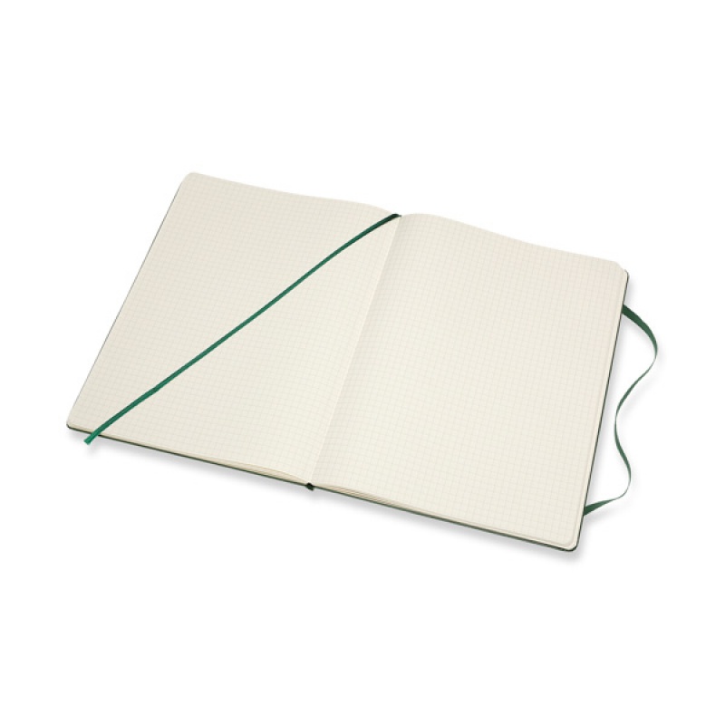 Notes MOLESKINE Classic XL (19x25cm) w kratkę, twarda oprawa, myrtle green, 192 strony, zielony - zdjęcie (4