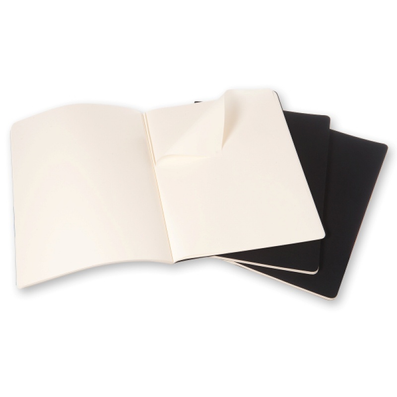 Zestaw 3 Zeszytów MOLESKINE Cahier Journals XL (19x25cm) w linie, 120 stron, czarny - zdjęcie (4