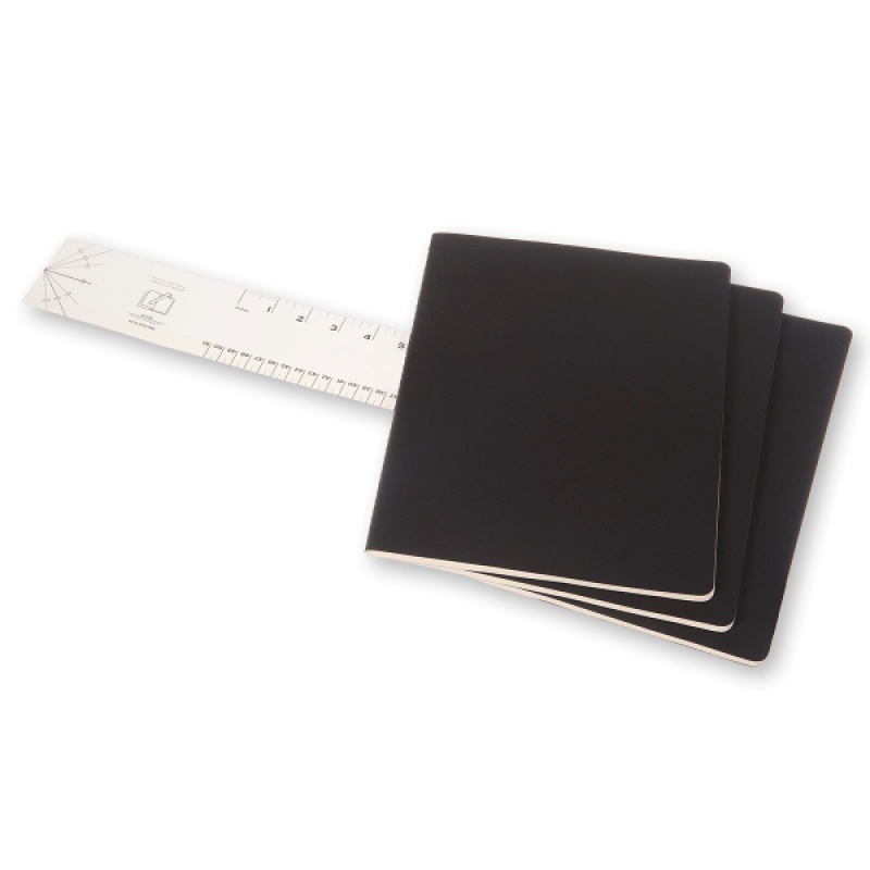 Zestaw 3 Zeszytów MOLESKINE Cahier Journals XL (19x25cm) w linie, 120 stron, czarny - zdjęcie (3