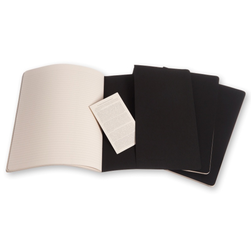 Zestaw 3 Zeszytów MOLESKINE Cahier Journals XL (19x25cm) w linie, 120 stron, czarny - zdjęcie (2