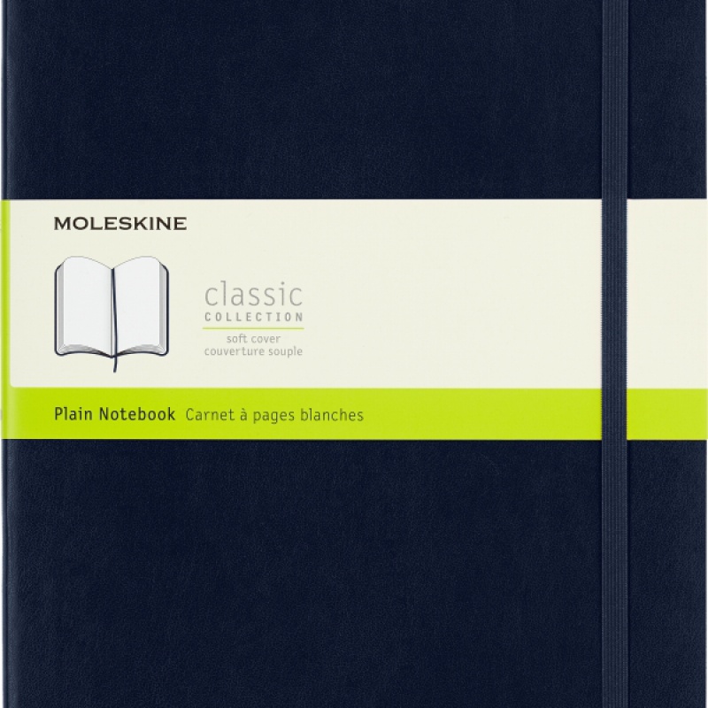 Notes MOLESKINE XL (19x25cm) gładki, miękka oprawa, sapphire blue, 192 strony, niebieski