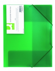 Teczka z gumką Q-CONNECT, PP, A4, 400mikr., 3-skrz., transparentna zielona