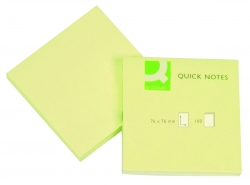 Bloczek samoprzylepny Q-CONNECT, 76x76mm, 1x100 kart., jasnożółty