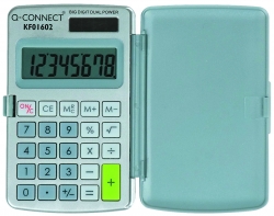 Kalkulator Q-CONNECT 8-cyfrowy, 60x101mm, etui, szary