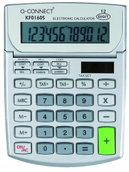 Kalkulator biurkowy Q-CONNECT 12-cyfrowy, 102x140mm, szary