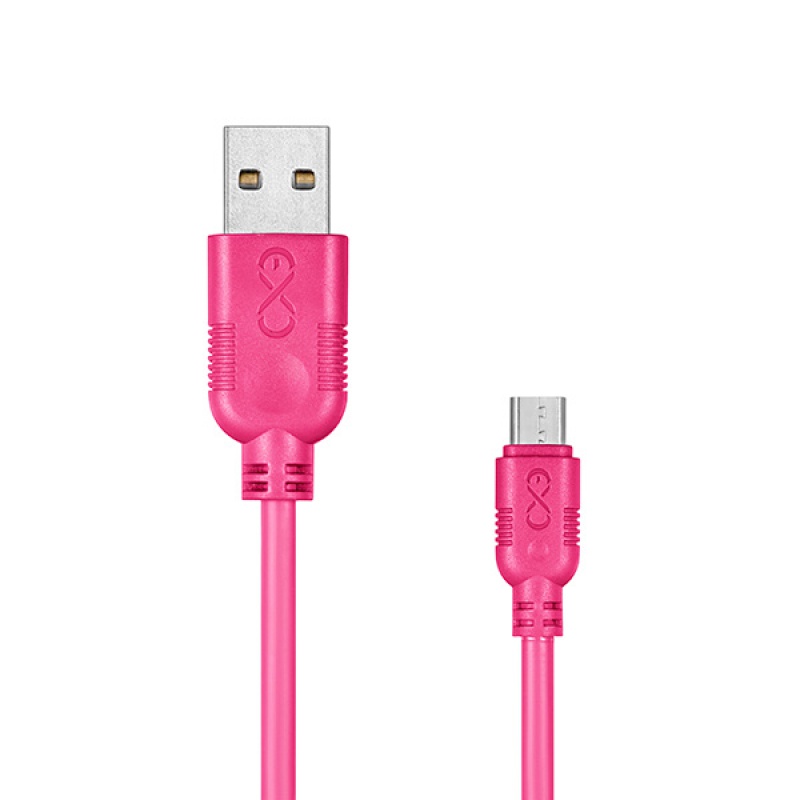 Uniwersalny kabel Micro USB EXC Whippy, 0,9m, różowy - zdjęcie (4