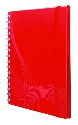 Kołonotatnik Notizio; oprawa - tworzywo sztuczne; kratka; 90 kartek; elastyczna gumka, strona indeksowa, kieszeń, A5 czerwony AVERY ZWECKFORM