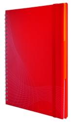 Kołonotatnik Notizio; oprawa - tworzywo sztuczne; kratka; 90 kartek; elastyczna gumka, strona indeksowa, kieszeń, A4 czerwony AVERY ZWECKFORM